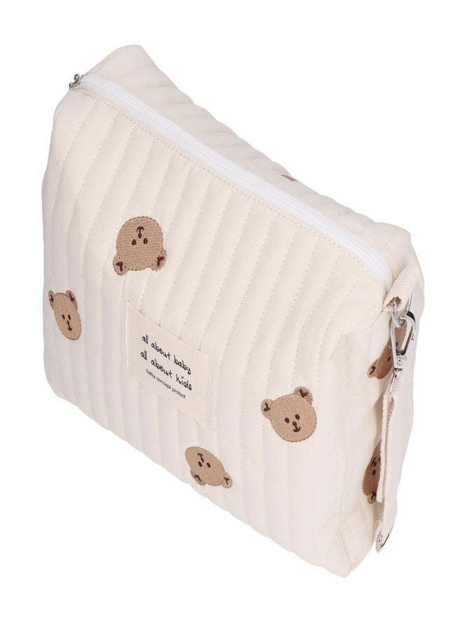 ناروت حقيبة حفاضات، حقيبة قطنية مبطنة بنقشة لطيفة، حقيبة تخزين حفاضات مزودة بخطافات لعربة الأطفال، حقيبة حفاضات محمولة لعربة الأطفال، حقائب تنظيم لزجاجات الرضاعة. - Image 2